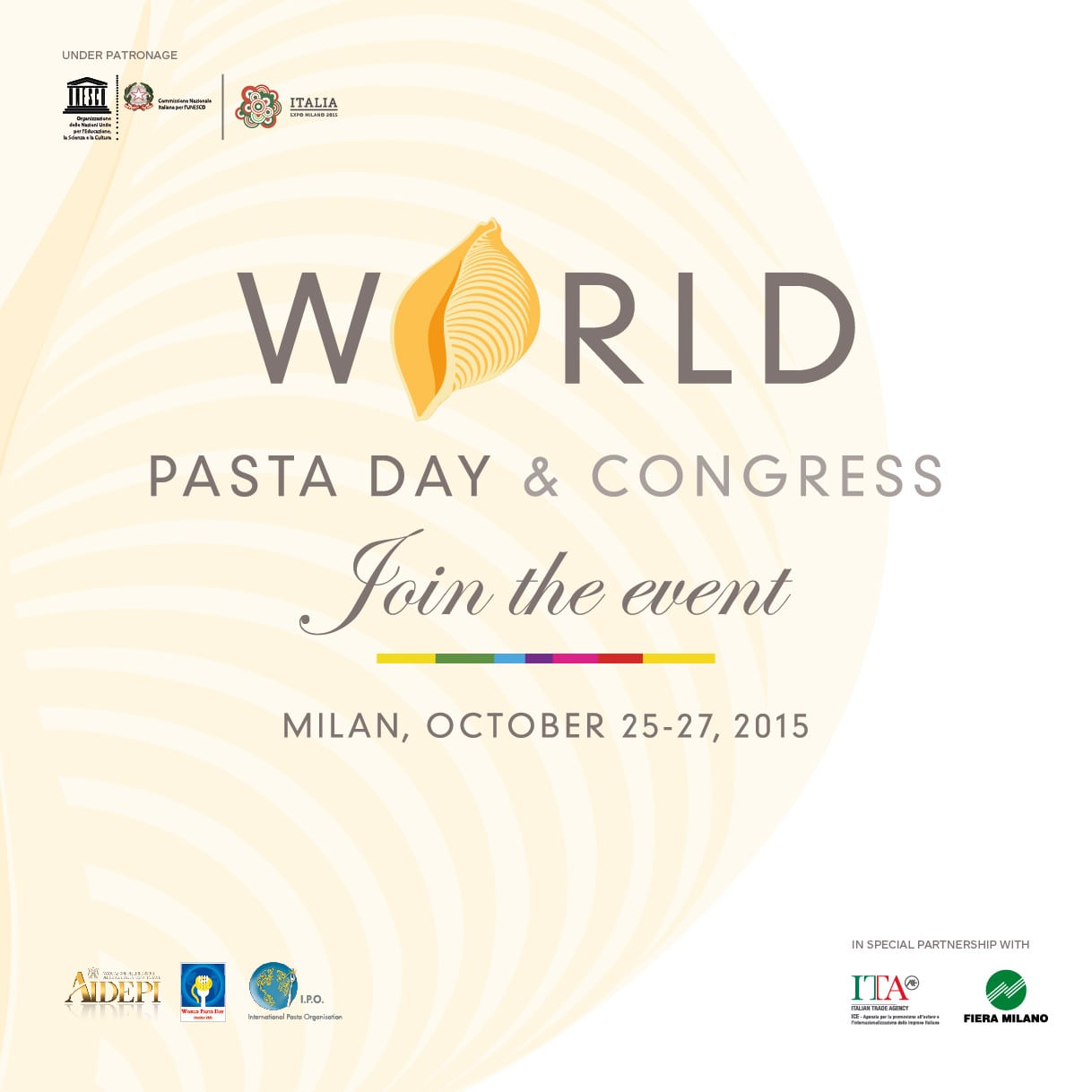 World Pasta Day & Congress 2015 – Join us to celebrate the Queen of the Mediterranean Diet !